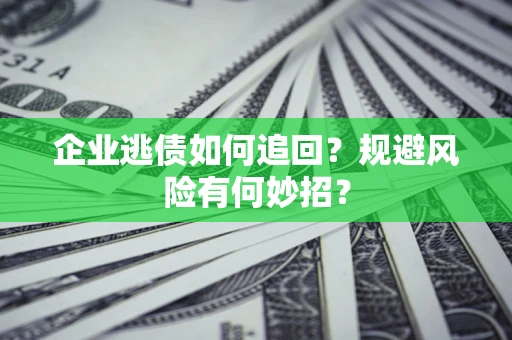 武汉企业逃债如何追回？规避风险有何妙招？