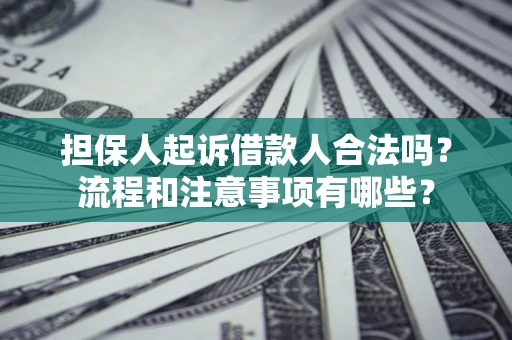 武汉担保人起诉借款人合法吗？流程和注意事项有哪些？