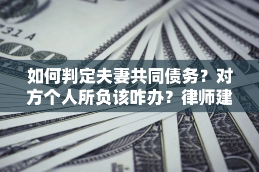 武汉如何判定夫妻共同债务？对方个人所负该咋办？律师建议