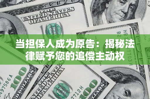 武汉当担保人成为原告：揭秘法律赋予您的追偿主动权