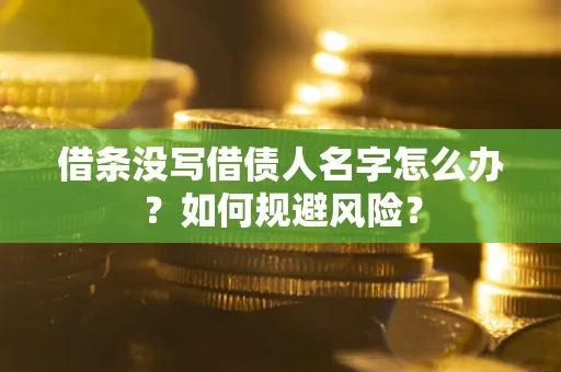 武汉借条没写借债人名字怎么办？如何规避风险？